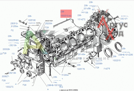 238-1002012-А4  Блок цилиндров